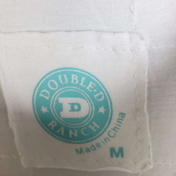 Double D Ranch Tunic Top Western Print Embroidered Fringe Stretch size M Boho - Picture 4 of 12